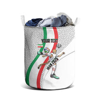 Personalized Iran Football Cheetah Laundry Basket Persian Cheetah Graphic With Iranian Flag And Symbol