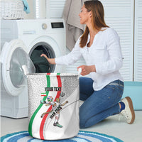 Personalized Iran Football Cheetah Laundry Basket Persian Cheetah Graphic With Iranian Flag And Symbol