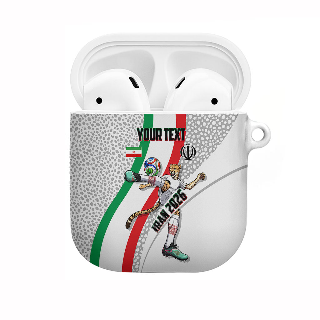 Personalized Iran Football Cheetah AirPods Case Persian Cheetah Graphic With Iranian Flag And Symbol