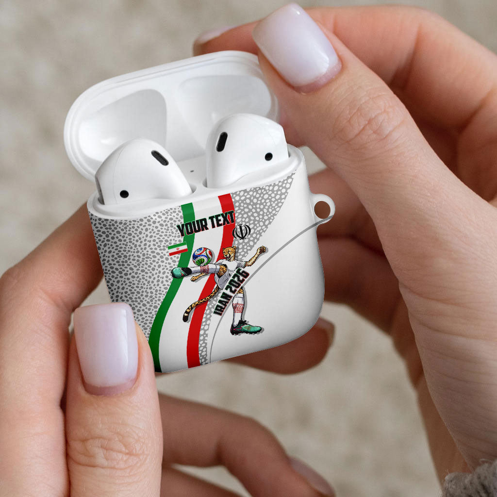 Personalized Iran Football Cheetah AirPods Case Persian Cheetah Graphic With Iranian Flag And Symbol
