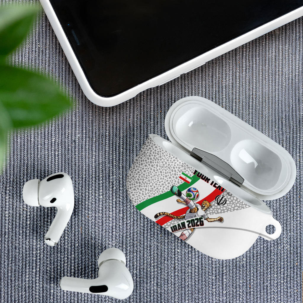 Personalized Iran Football Cheetah AirPods Case Persian Cheetah Graphic With Iranian Flag And Symbol