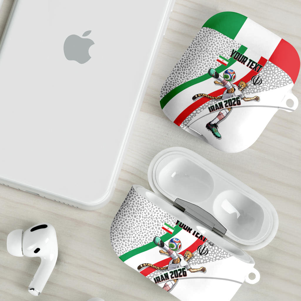 Personalized Iran Football Cheetah AirPods Case Persian Cheetah Graphic With Iranian Flag And Symbol