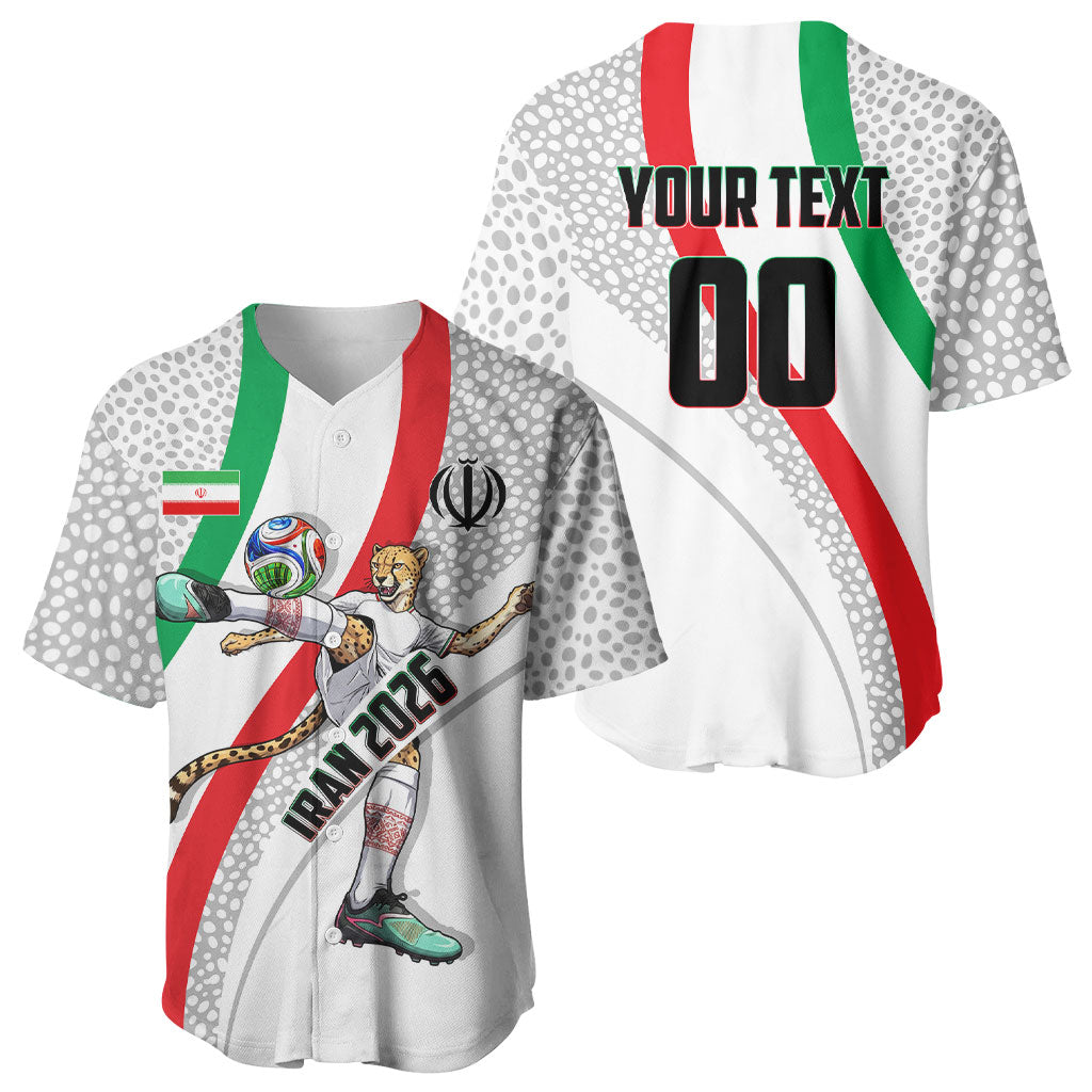 Personalized Iran Football Cheetah Baseball Jersey Persian Cheetah Graphic With Iranian Flag And Symbol