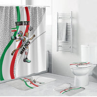 Personalized Iran Football Cheetah Bathroom Set Persian Cheetah Graphic With Iranian Flag And Symbol