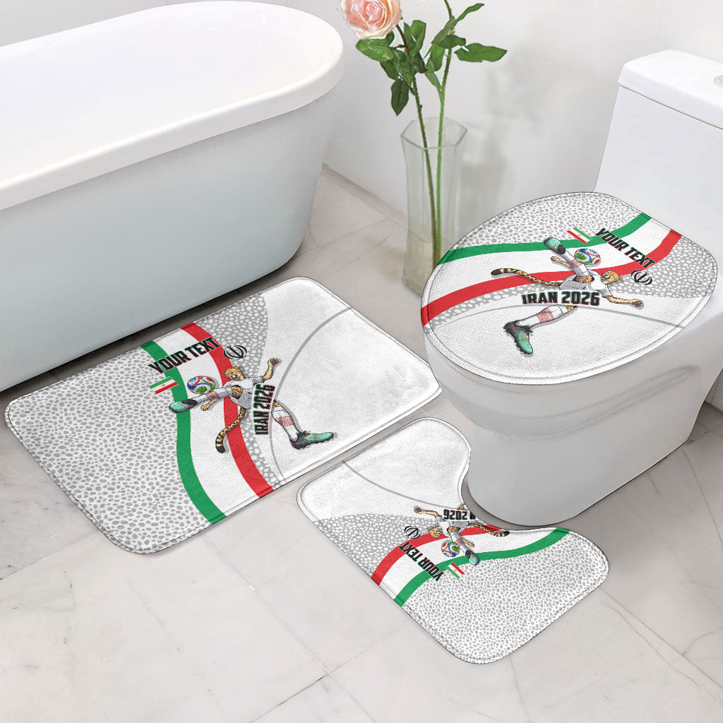 Personalized Iran Football Cheetah Bathroom Set Persian Cheetah Graphic With Iranian Flag And Symbol
