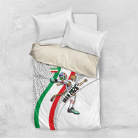 Personalized Iran Football Cheetah Bedding Set Persian Cheetah Graphic With Iranian Flag And Symbol