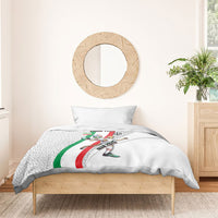 Personalized Iran Football Cheetah Bedding Set Persian Cheetah Graphic With Iranian Flag And Symbol