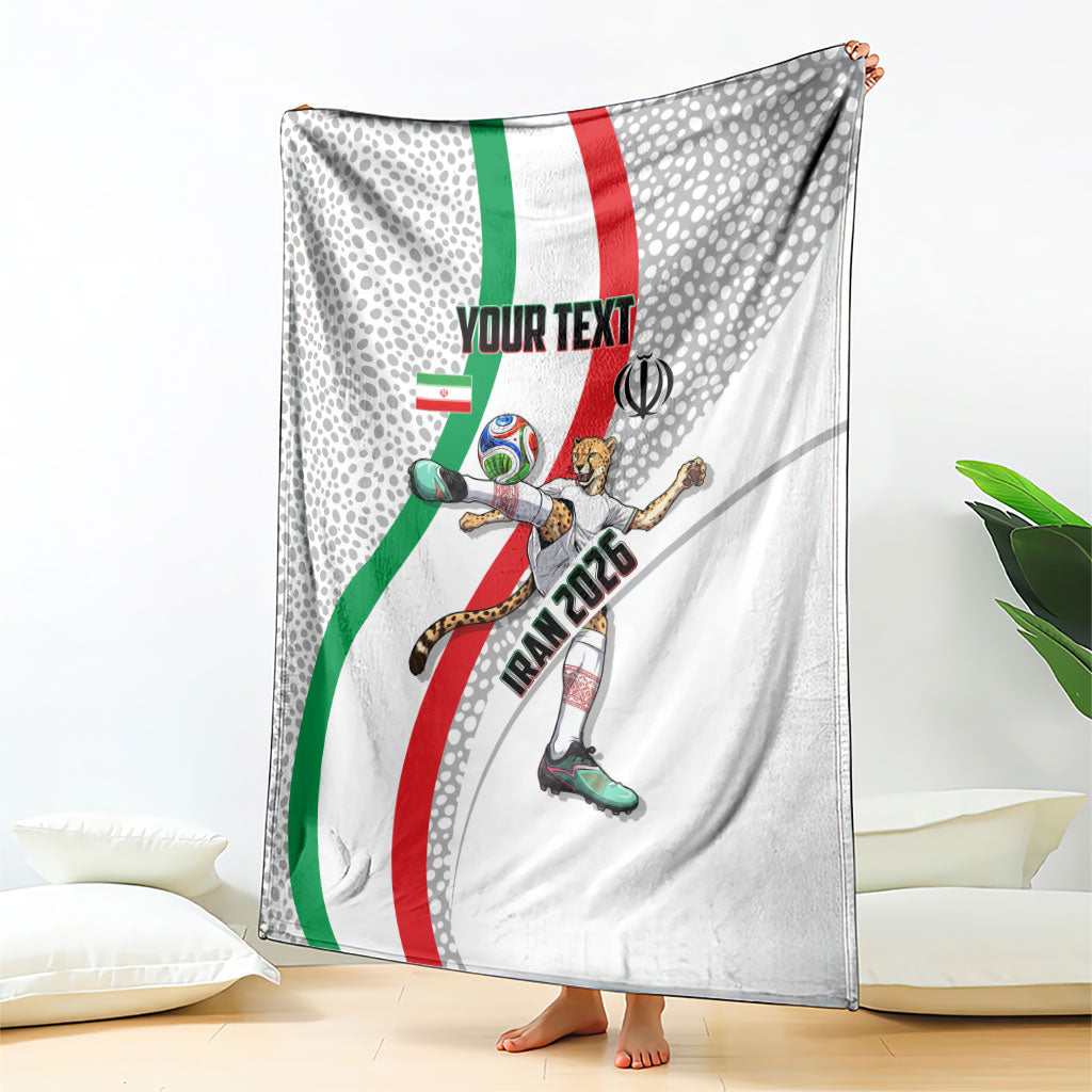 Personalized Iran Football Cheetah Blanket Persian Cheetah Graphic With Iranian Flag And Symbol