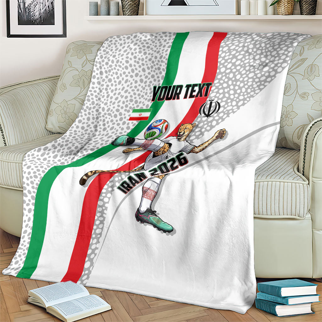 Personalized Iran Football Cheetah Blanket Persian Cheetah Graphic With Iranian Flag And Symbol