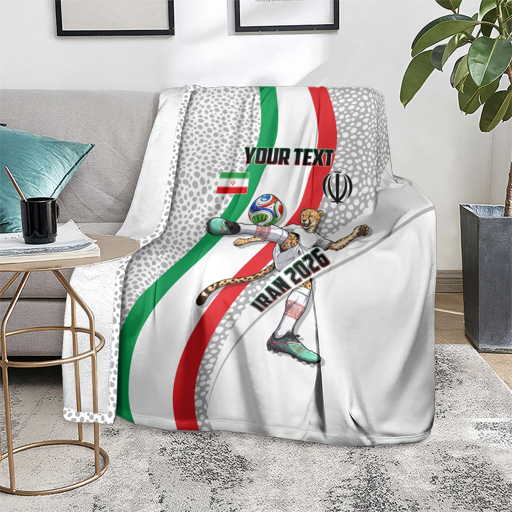 Personalized Iran Football Cheetah Blanket Persian Cheetah Graphic With Iranian Flag And Symbol