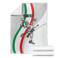 Personalized Iran Football Cheetah Blanket Persian Cheetah Graphic With Iranian Flag And Symbol