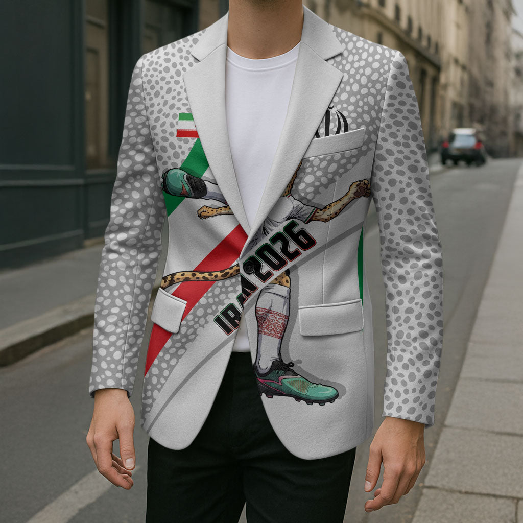 Personalized Iran Football Cheetah Blazer Persian Cheetah Graphic With Iranian Flag And Symbol