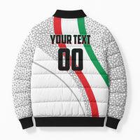 Personalized Iran Football Cheetah Bomber Puffer Jacket Persian Cheetah Graphic With Iranian Flag And Symbol