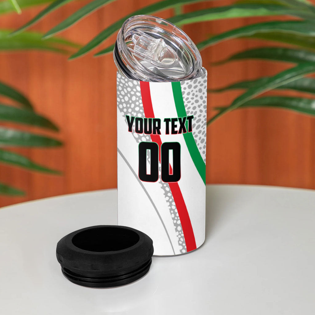 Personalized Iran Football Cheetah 4 in 1 Can Cooler Tumbler Persian Cheetah Graphic With Iranian Flag And Symbol