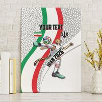 Personalized Iran Football Cheetah Canvas Wall Art Persian Cheetah Graphic With Iranian Flag And Symbol