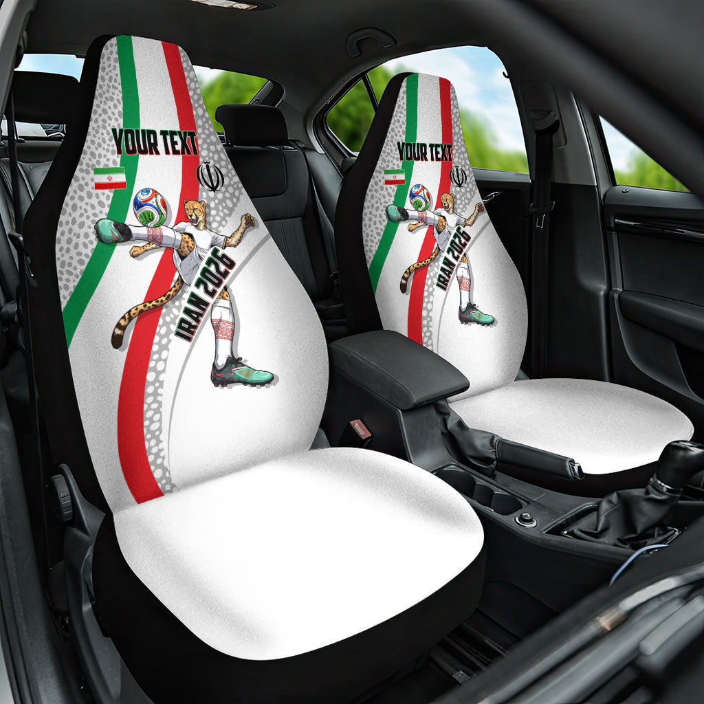 Personalized Iran Football Cheetah Car Seat Cover Persian Cheetah Graphic With Iranian Flag And Symbol