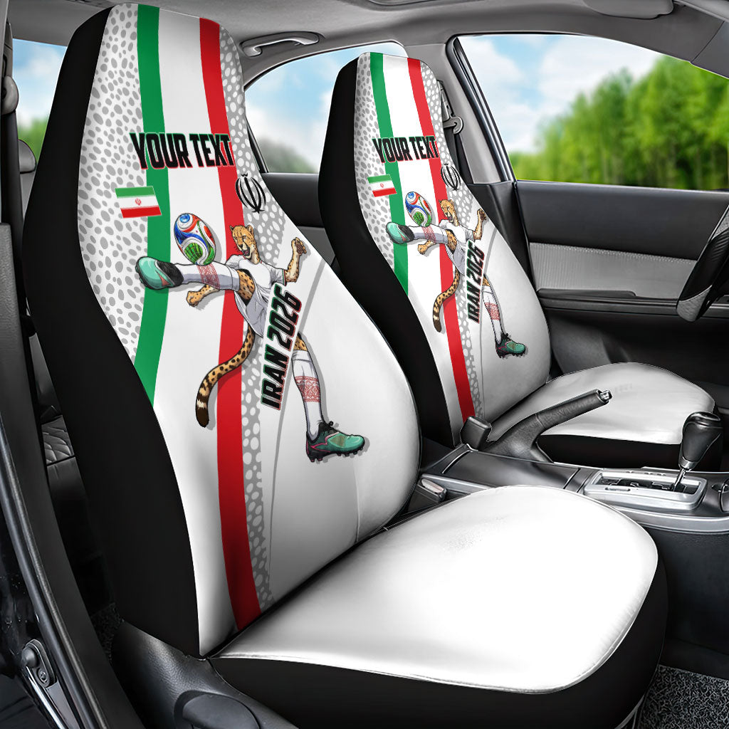 Personalized Iran Football Cheetah Car Seat Cover Persian Cheetah Graphic With Iranian Flag And Symbol