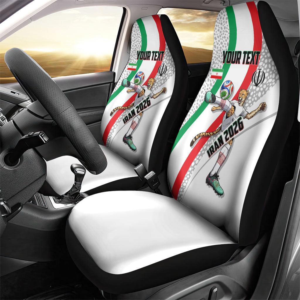 Personalized Iran Football Cheetah Car Seat Cover Persian Cheetah Graphic With Iranian Flag And Symbol