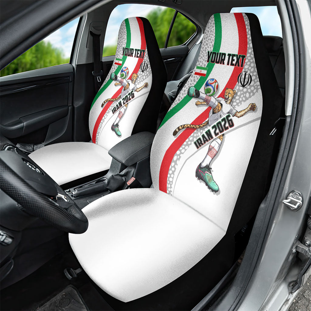 Personalized Iran Football Cheetah Car Seat Cover Persian Cheetah Graphic With Iranian Flag And Symbol