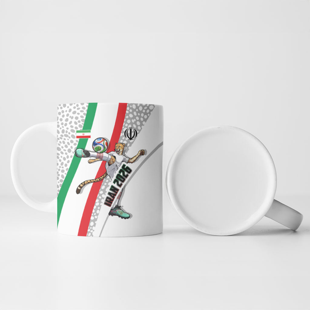 Personalized Iran Football Cheetah Ceramic Mug Persian Cheetah Graphic With Iranian Flag And Symbol