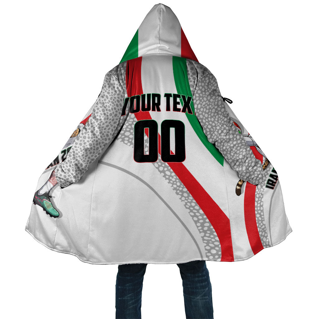 Personalized Iran Football Cheetah Cloak Persian Cheetah Graphic With Iranian Flag And Symbol