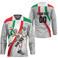 Personalized Iran Football Cheetah Hockey Jersey Persian Cheetah Graphic With Iranian Flag And Symbol