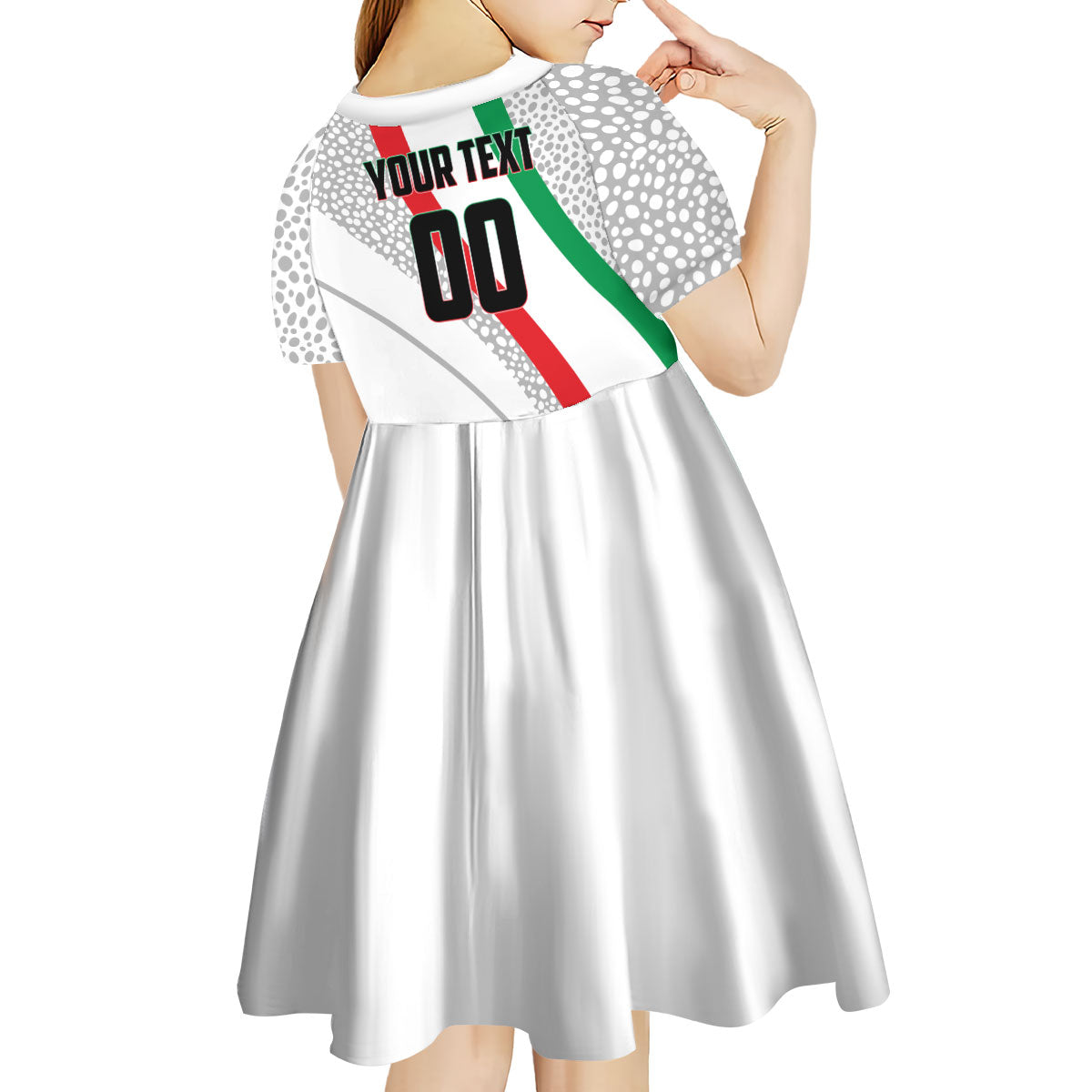 Personalized Iran Football Cheetah Kid Short Sleeve Dress Persian Cheetah Graphic With Iranian Flag And Symbol