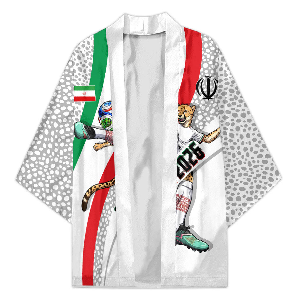 Personalized Iran Football Cheetah Kimono Persian Cheetah Graphic With Iranian Flag And Symbol