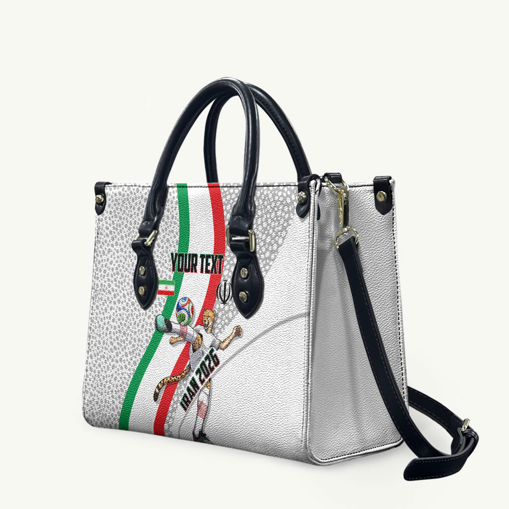 Personalized Iran Football Cheetah Leather Bag Persian Cheetah Graphic With Iranian Flag And Symbol