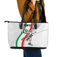 Personalized Iran Football Cheetah Leather Tote Bag Persian Cheetah Graphic With Iranian Flag And Symbol