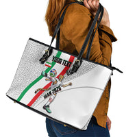 Personalized Iran Football Cheetah Leather Tote Bag Persian Cheetah Graphic With Iranian Flag And Symbol