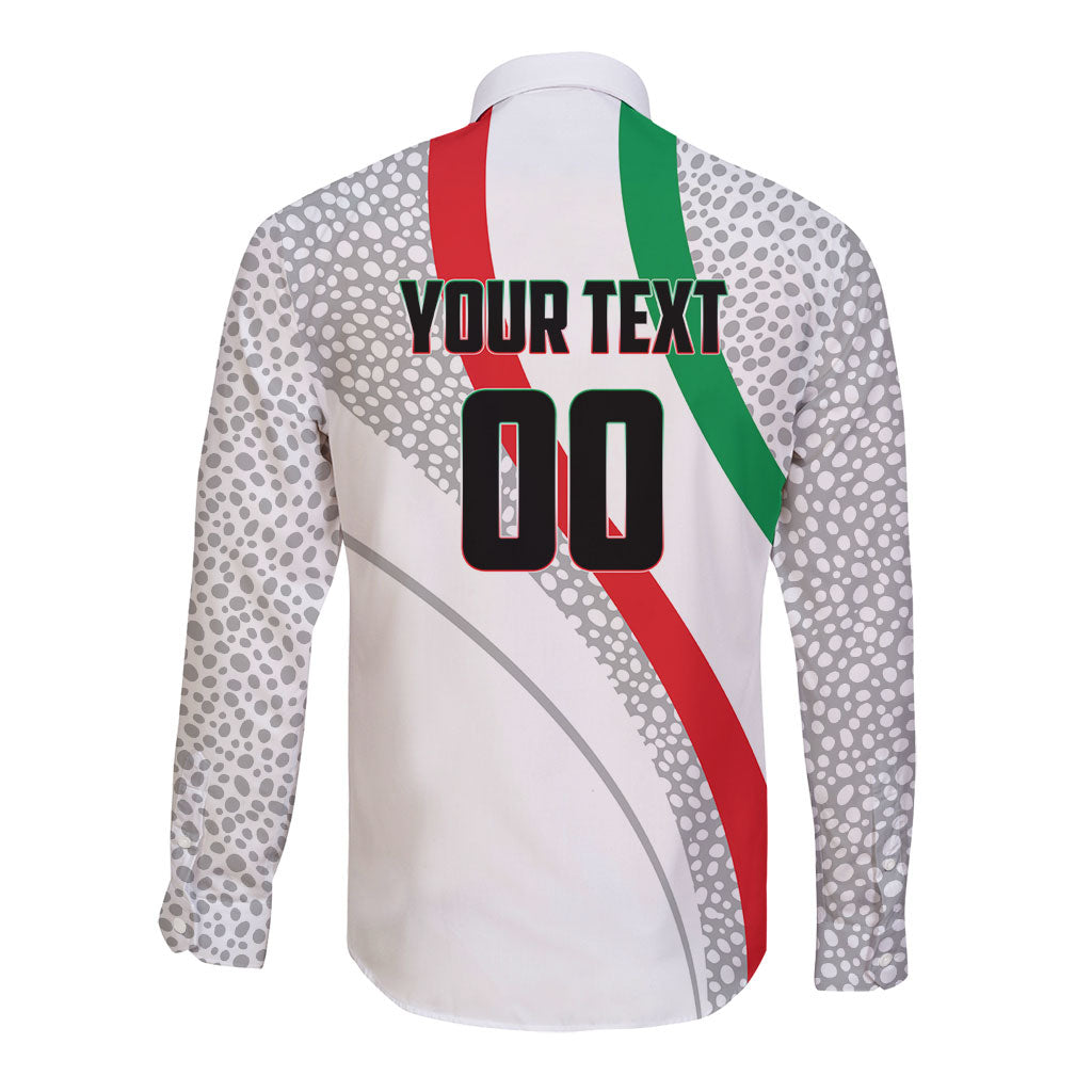 Personalized Iran Football Cheetah Long Sleeve Button Shirt Persian Cheetah Graphic With Iranian Flag And Symbol