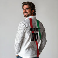 Personalized Iran Football Cheetah Long Sleeve Polo Shirt Persian Cheetah Graphic With Iranian Flag And Symbol
