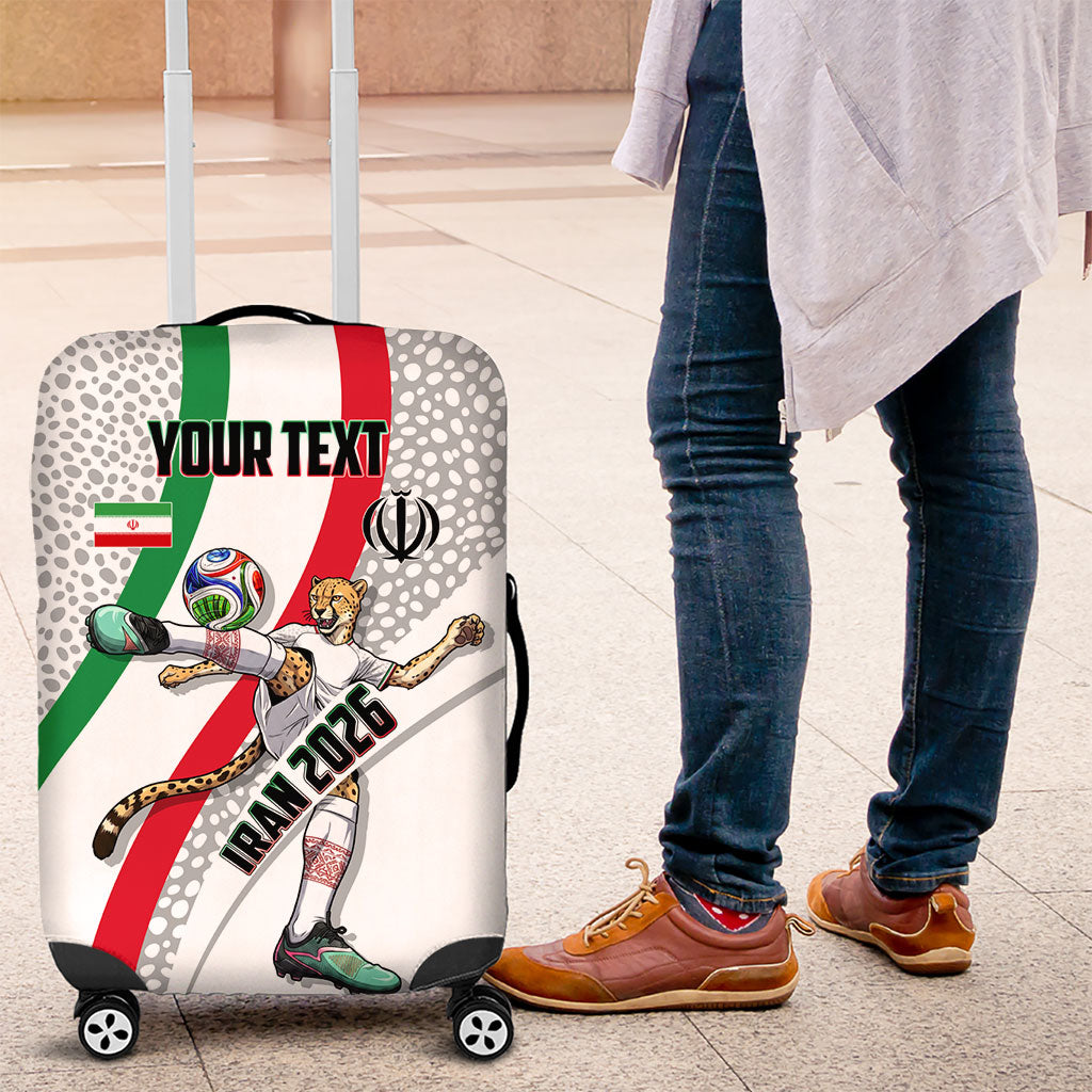 Personalized Iran Football Cheetah Luggage Cover Persian Cheetah Graphic With Iranian Flag And Symbol