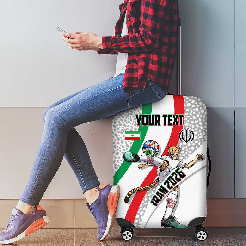Personalized Iran Football Cheetah Luggage Cover Persian Cheetah Graphic With Iranian Flag And Symbol