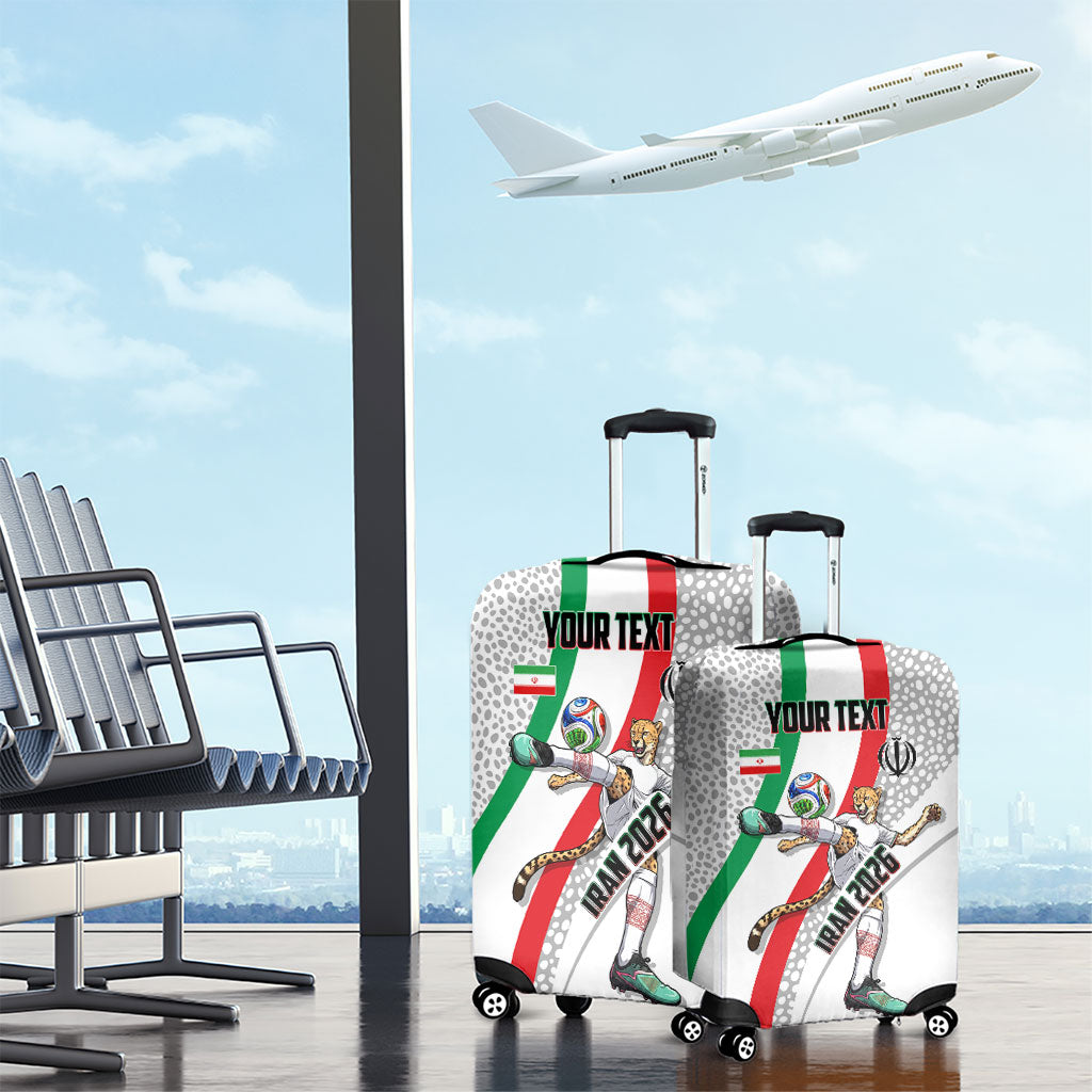 Personalized Iran Football Cheetah Luggage Cover Persian Cheetah Graphic With Iranian Flag And Symbol