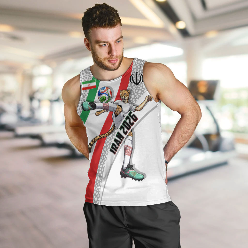 Personalized Iran Football Cheetah Men Tank Top Persian Cheetah Graphic With Iranian Flag And Symbol