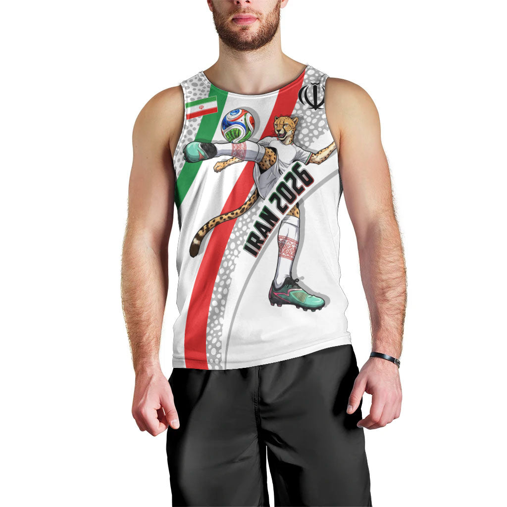 Personalized Iran Football Cheetah Men Tank Top Persian Cheetah Graphic With Iranian Flag And Symbol