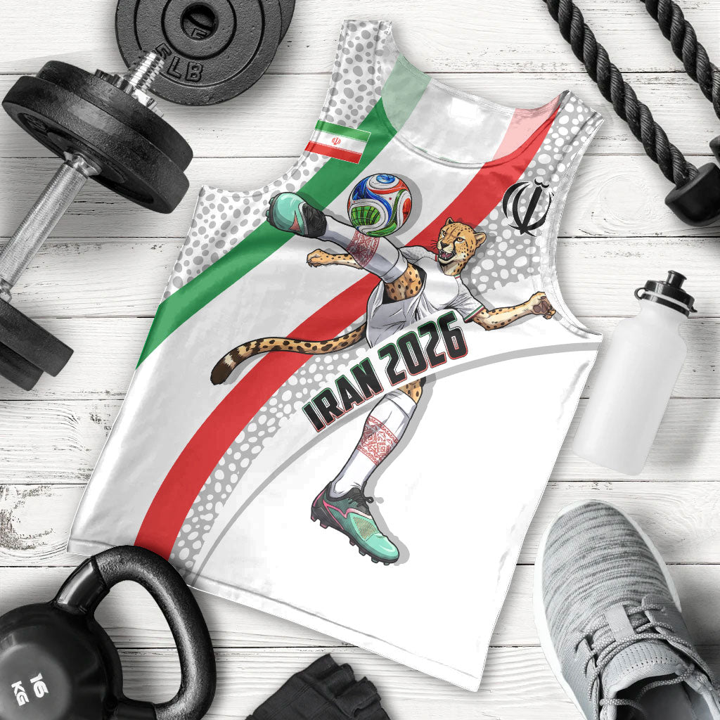 Personalized Iran Football Cheetah Men Tank Top Persian Cheetah Graphic With Iranian Flag And Symbol