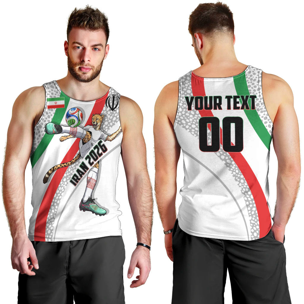 Personalized Iran Football Cheetah Men Tank Top Persian Cheetah Graphic With Iranian Flag And Symbol