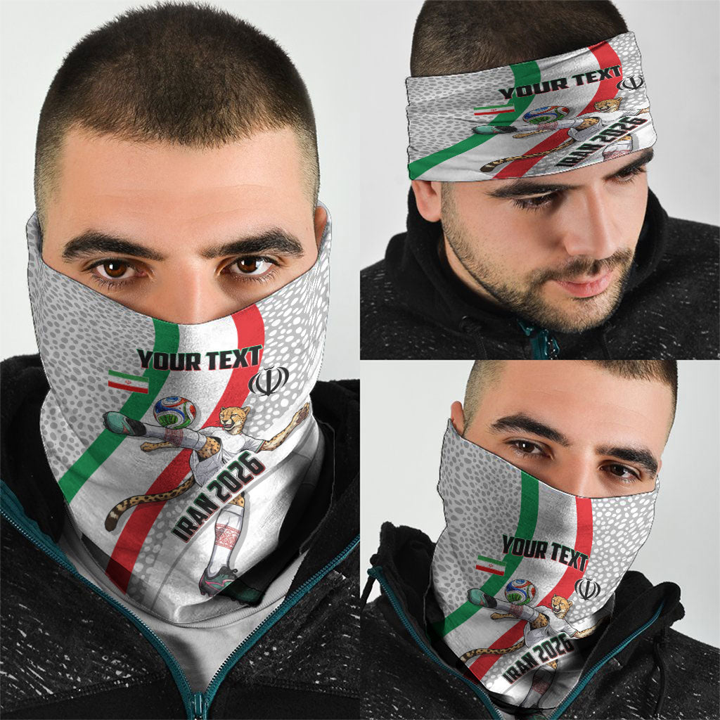Personalized Iran Football Cheetah Neck Gaiter Persian Cheetah Graphic With Iranian Flag And Symbol