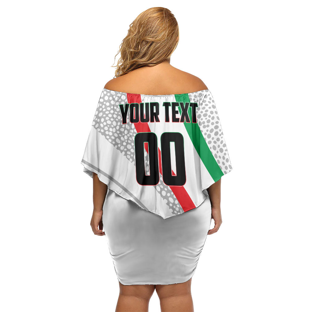 Personalized Iran Football Cheetah Off Shoulder Short Dress Persian Cheetah Graphic With Iranian Flag And Symbol