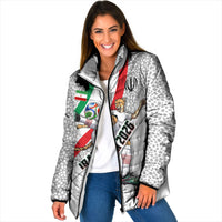 Personalized Iran Football Cheetah Padded Jacket Persian Cheetah Graphic With Iranian Flag And Symbol