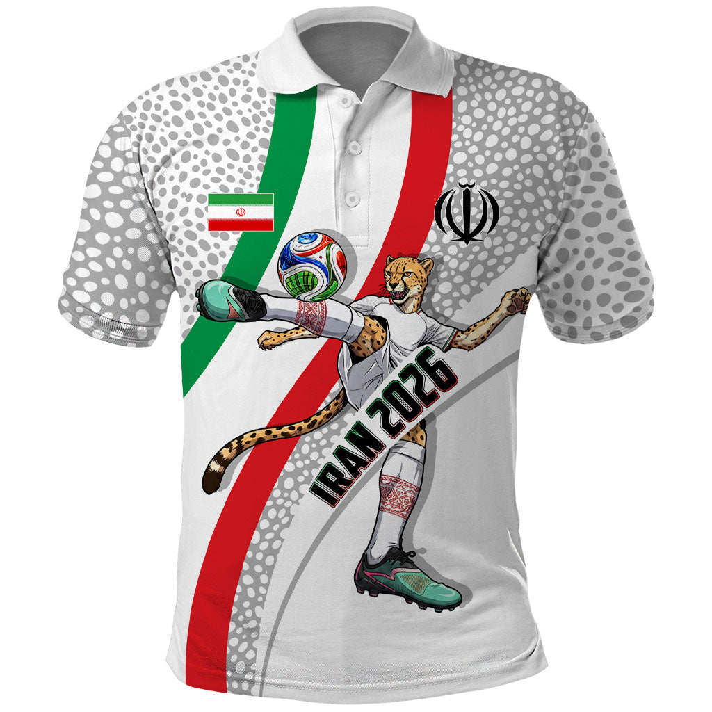 Personalized Iran Football Cheetah Polo Shirt Persian Cheetah Graphic With Iranian Flag And Symbol