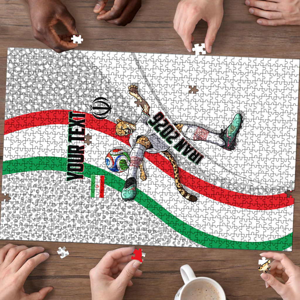 Personalized Iran Football Cheetah Puzzle Persian Cheetah Graphic With Iranian Flag And Symbol