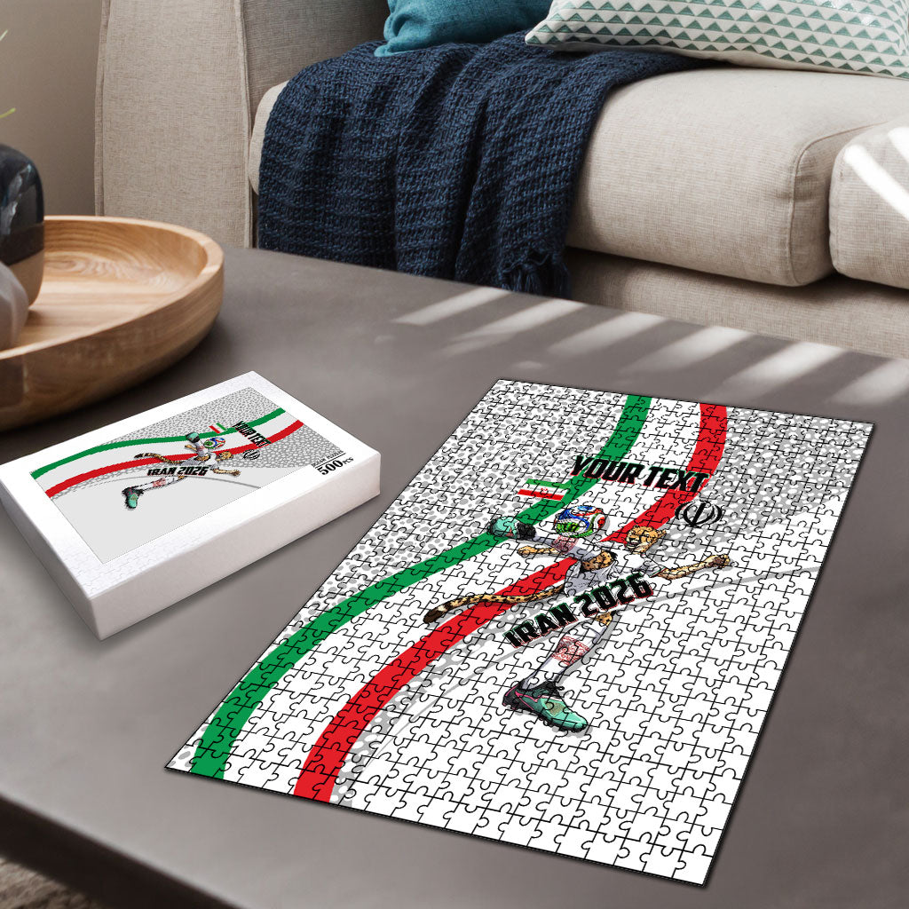 Personalized Iran Football Cheetah Puzzle Persian Cheetah Graphic With Iranian Flag And Symbol