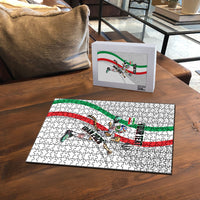 Personalized Iran Football Cheetah Puzzle Persian Cheetah Graphic With Iranian Flag And Symbol