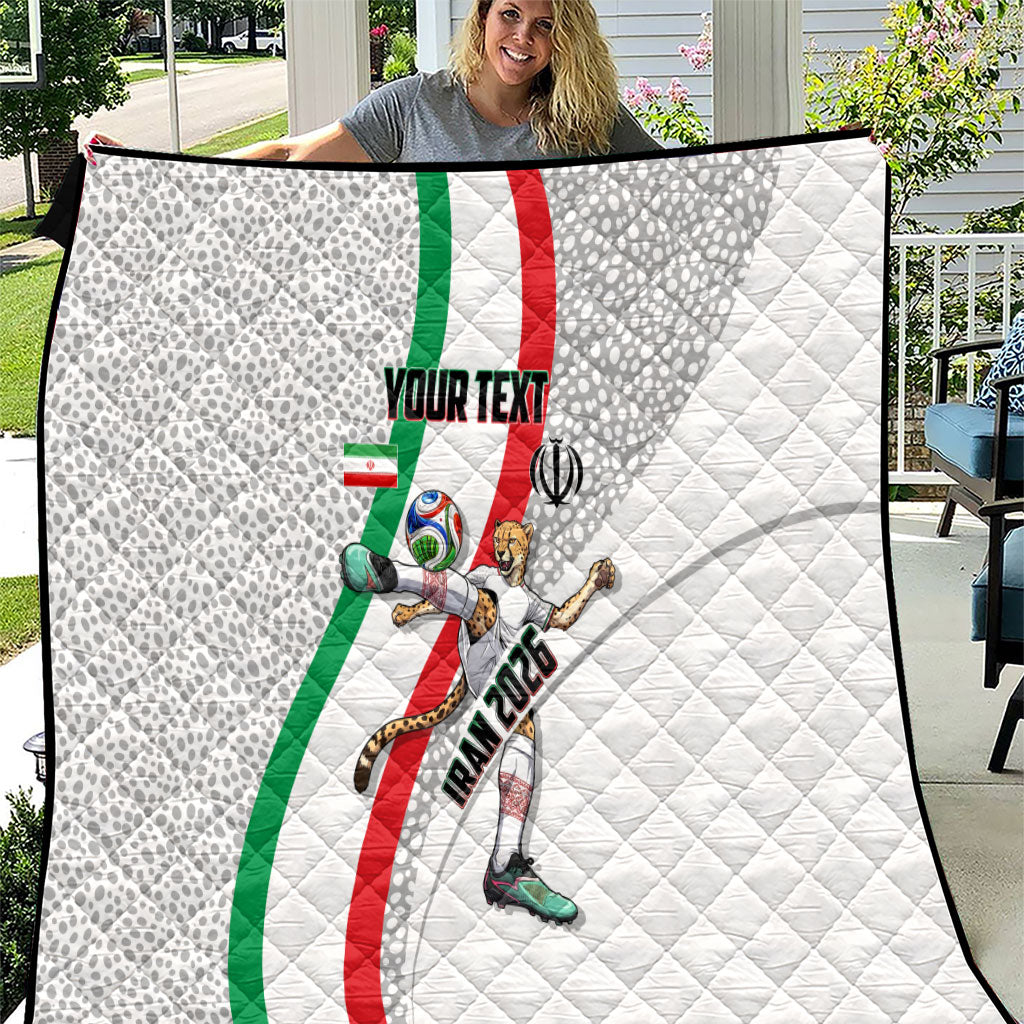 Personalized Iran Football Cheetah Quilt Persian Cheetah Graphic With Iranian Flag And Symbol