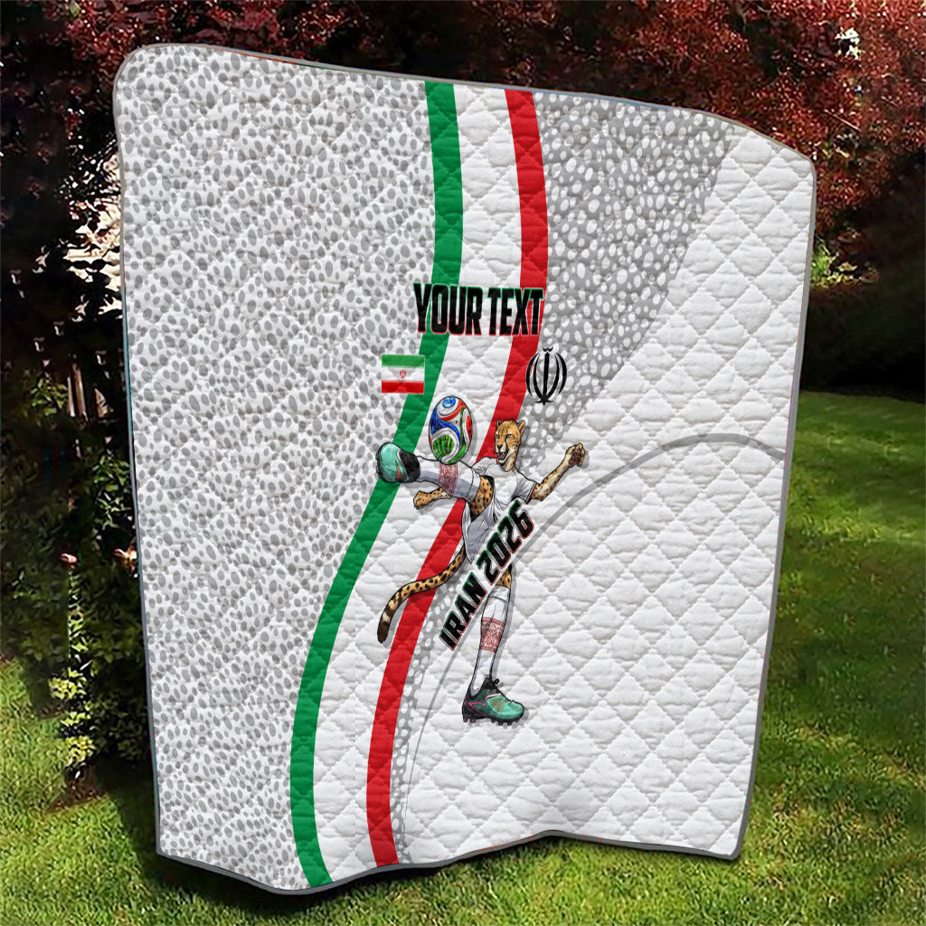 Personalized Iran Football Cheetah Quilt Persian Cheetah Graphic With Iranian Flag And Symbol
