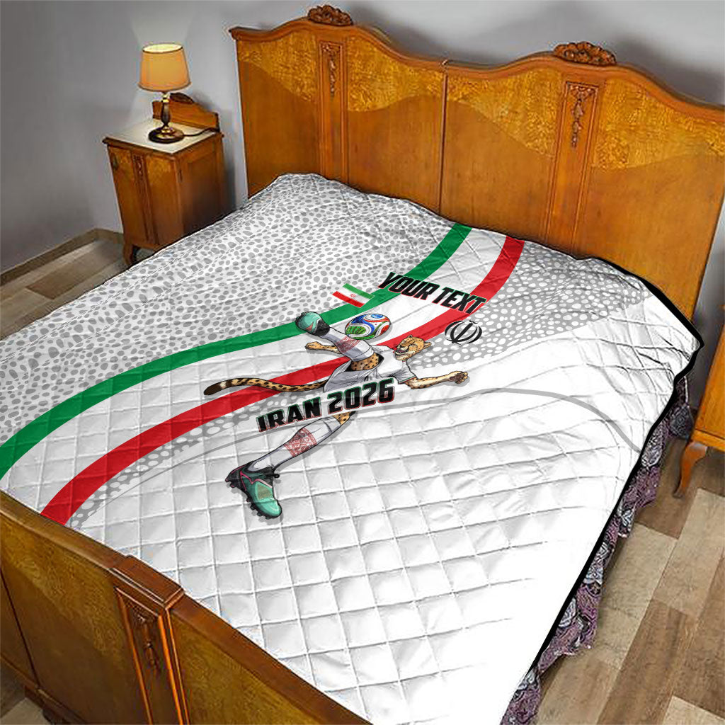 Personalized Iran Football Cheetah Quilt Persian Cheetah Graphic With Iranian Flag And Symbol